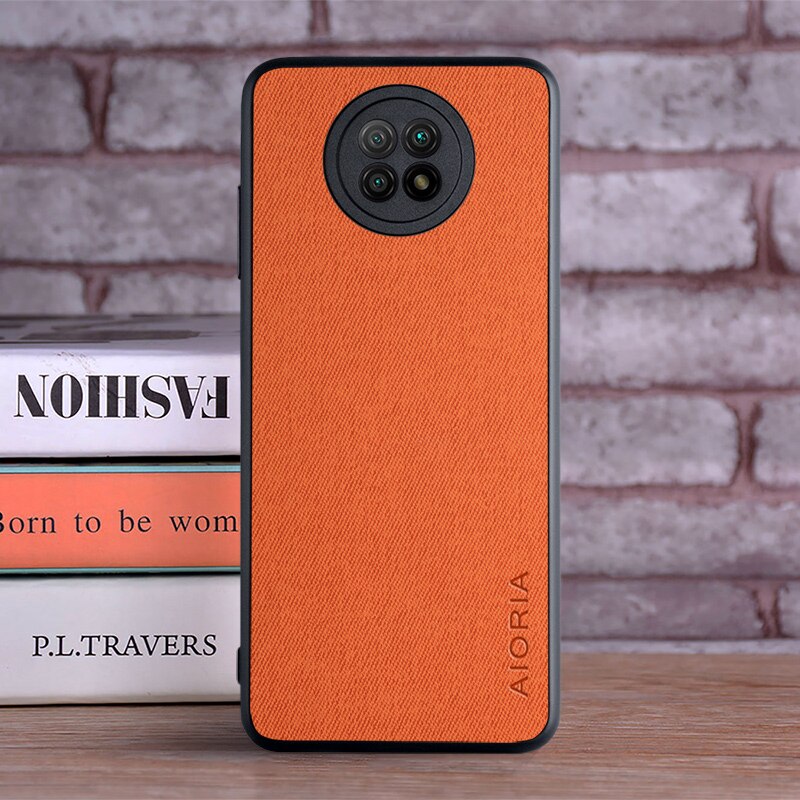 Funda de lujo para Xiaomi Redmi Note 9T, funda de piel suave y dura para teléfono xiaomi redmi note 9t: Orange