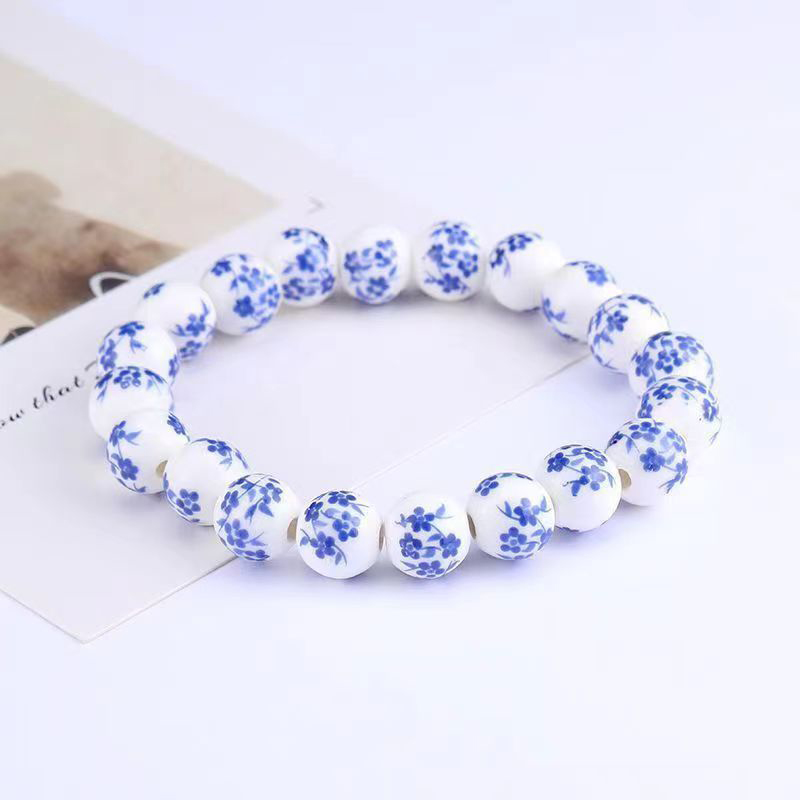 Blue And White Porcelain Ceramic Bead Bracelet - Ethnic Style DIY Handcrafted Accessories For National Style Jewelry: Hot Stamping