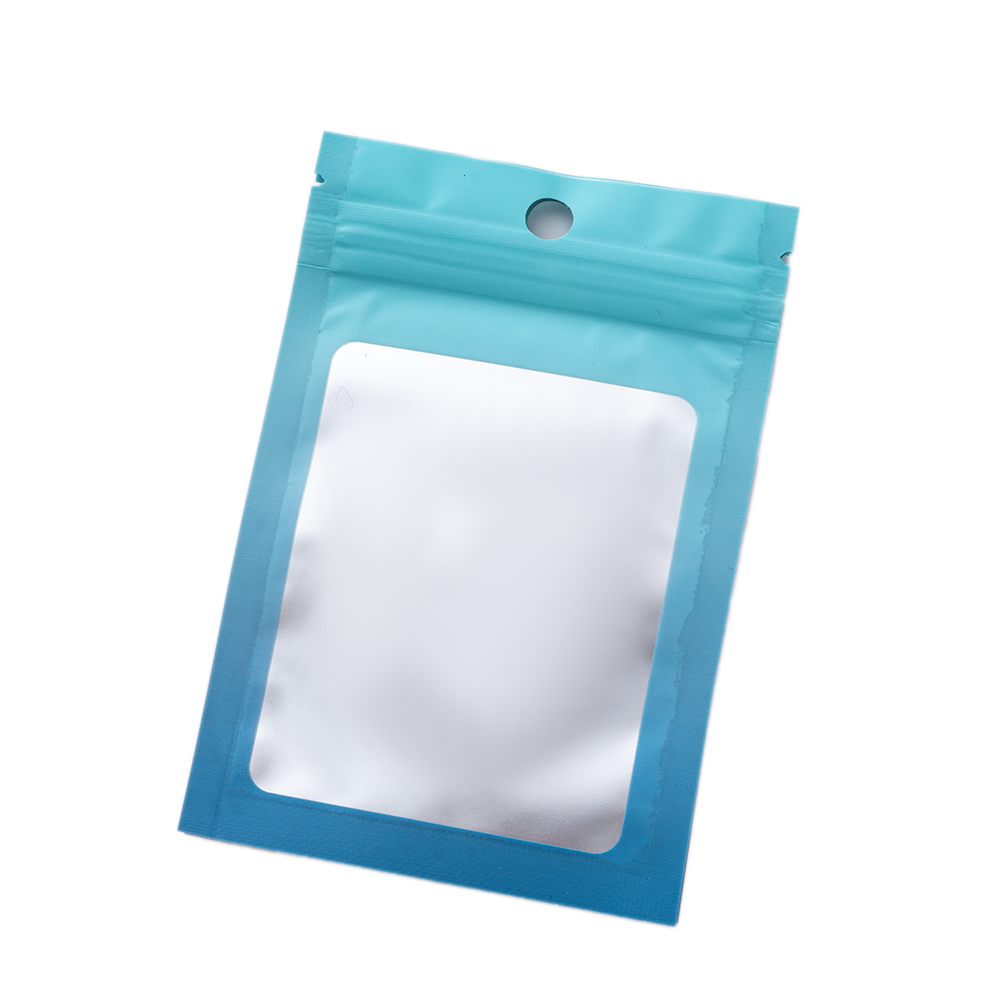 100Pcs Gradient Bags Resealable With Zipper Plastic Packaging Display Pouch Jewelry Storage Packaging Small Businesses Supplies