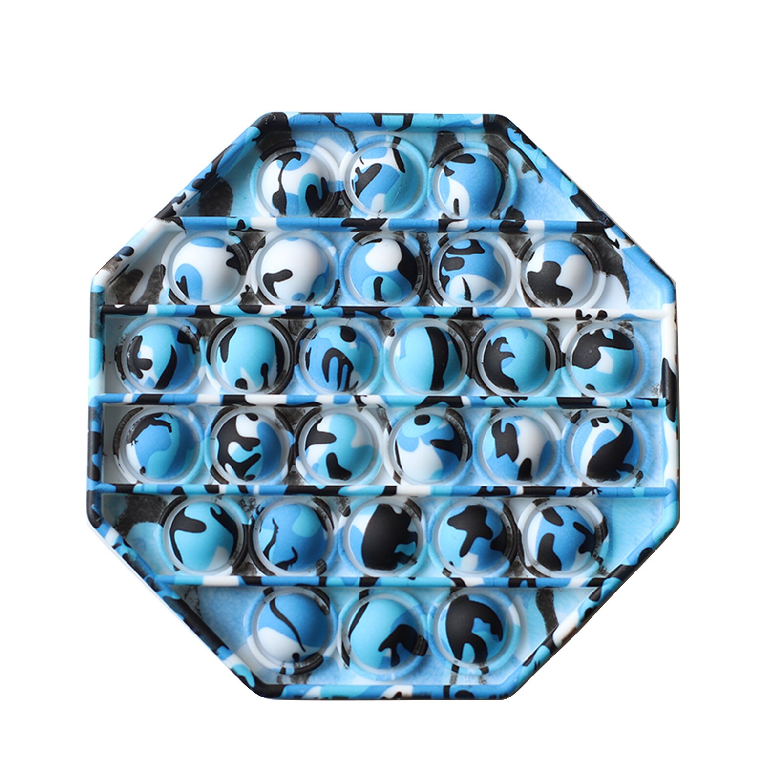 Push Pop Pop Bubble Sensory Fidget Toy Silicone Stress Reliever Toy stay focused and calm Safe Durable Washable Easy to Carry: Navy Blue