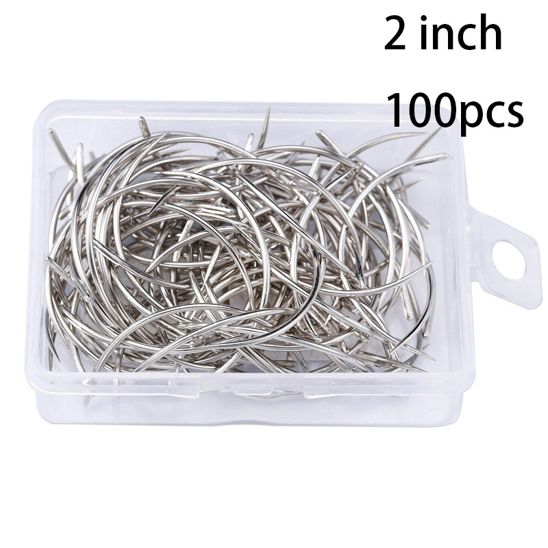 20/40/60/100Pcs C Type Curved Mattress Needles Hand Sewing Home Leather craft Repair Sewing Needle: 2 inch 100pcs