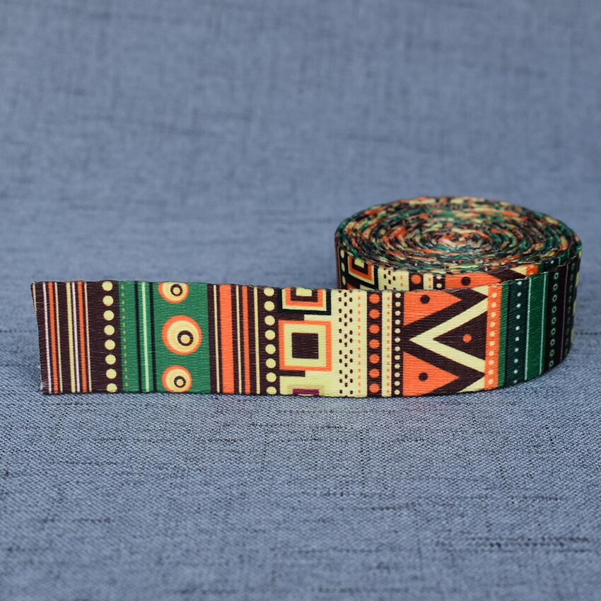 5 Yards Breedte 25Mm Webbing Yoga Riem Tape Riem Touw Hond Pet Collar Leash Harness Rugzak Tas Kledingstuk Naaien diy Accessoire: Green Ethnic Style