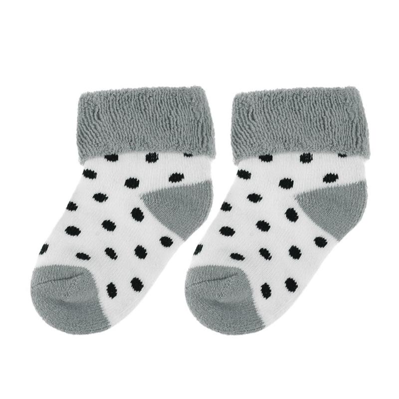 oferta destacada calcetines de bebé de invierno niños recién nacidos pila de bucle de algodón lindo suave grueso calcetines de bebé calcetines de los pies: Grey M