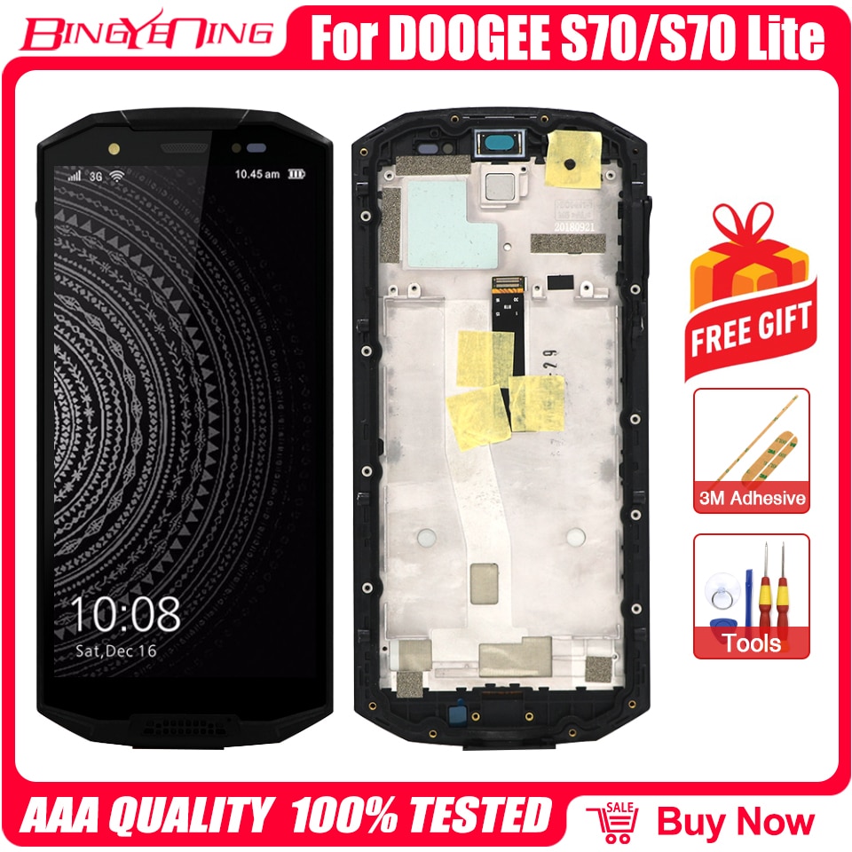 BingYeNing For DOOGEE S30/S40/S50/S60/S60 Lite/S70 Screen Assembly + Frame Assembly Feplacement