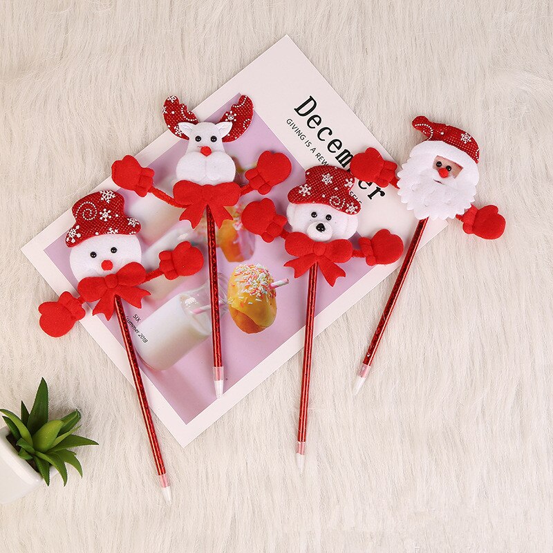 5pcs/set Christmas Series Kids Stationery Students Ruler Pencil Eraser Pencil Sharpener Kit School Rewards Supplies: 1pc random