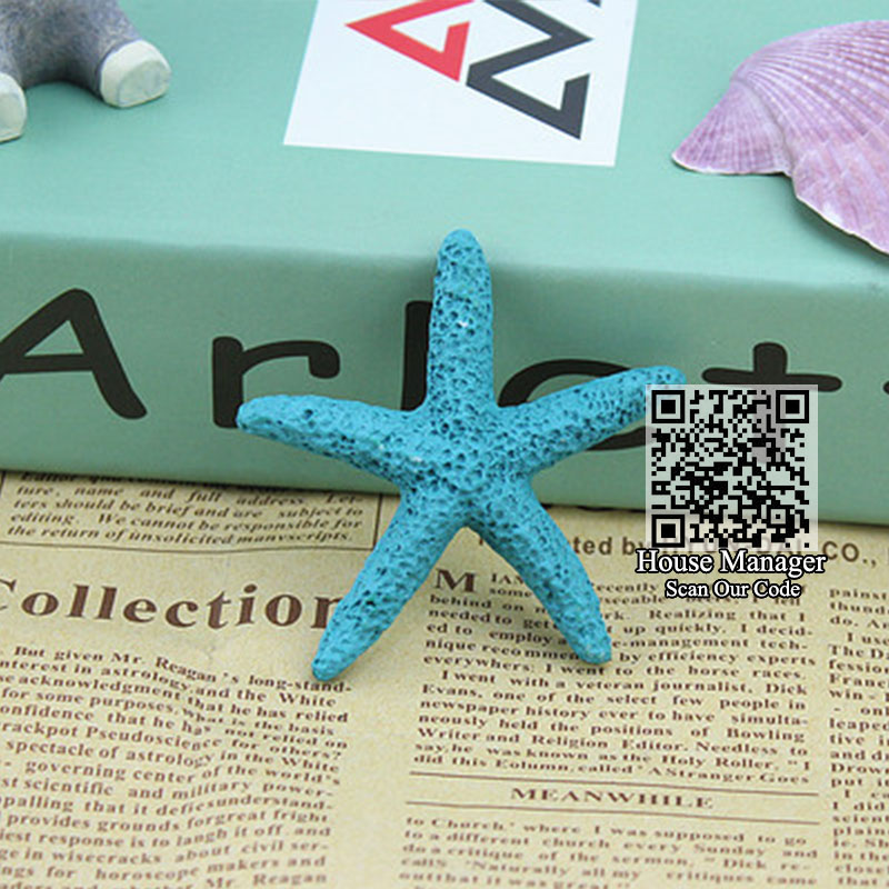 Aquarium harz Material Künstliche seestern Seestern, mittelmeer stil ozean dekoration bunte wasserlandschaft für Aquarium: Blau