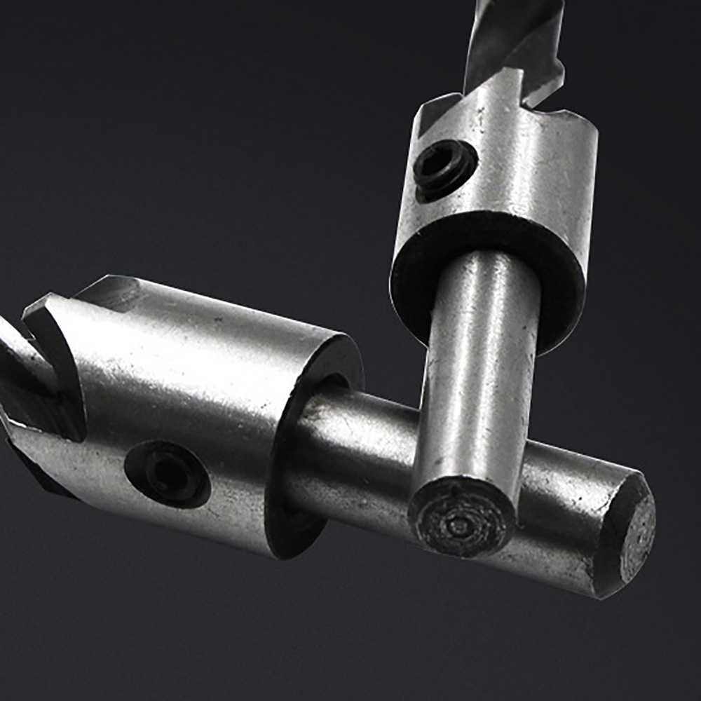 7 piezas de tres puntas para carpintería cabeza avellanada broca HSS guía de camaleado brocas de taladro herramientas de mano eléctricas