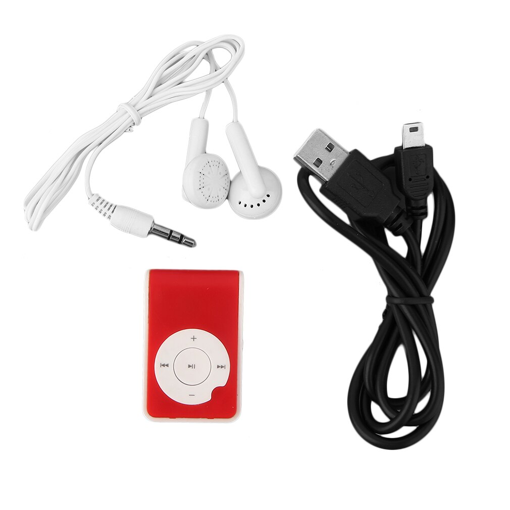 Lecteur MP3 Mini pince USB prenant en charge jusqu'à 1 go 2 go 4 go 8 go carte Micro SD TF: c red