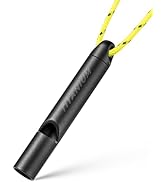 TISUR Titanium Emergency Whistle, Survival Safety Whistles for Coaches,Dog Training,Hiking, Life Saving-Loud up to 120db: XS（old） / black