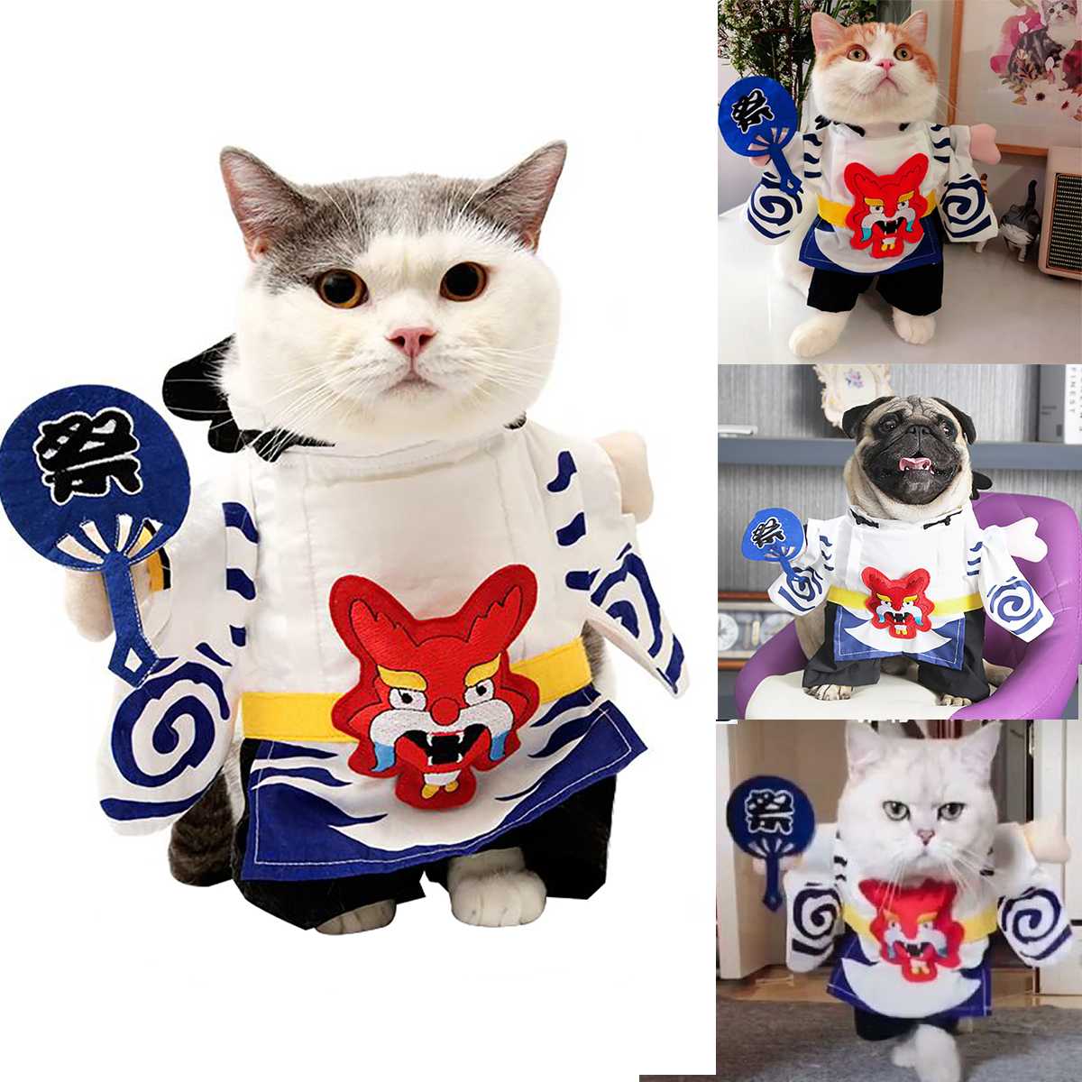 Grappige Hond Kat Kostuums Cosplay Japan Pak Huisdier Kleding Halloween Uniform Kleding Voor Puppy Honden Kostuum Voor Een Kat