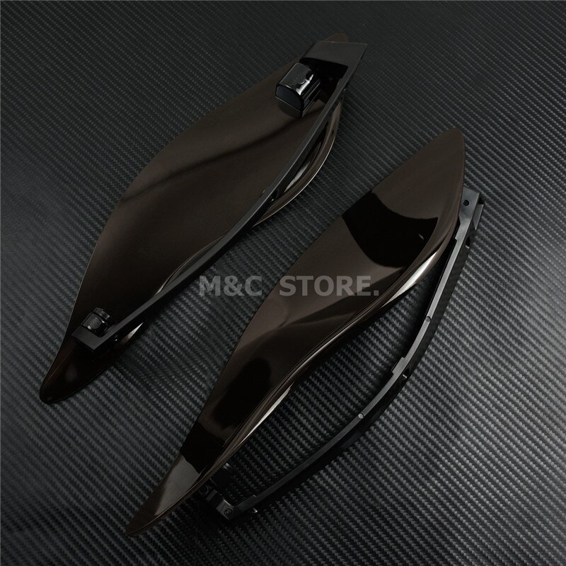 Smoke Adjustable Windshield Side Wing Windshield Air Deflector For Harley Touring Electra Glide Street Glide Tri Glide