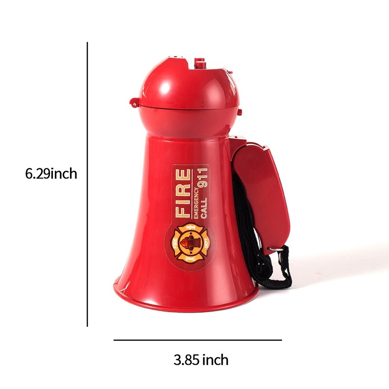 Tragbare Kinder Megaphon Lautsprecher Pretend Spielen Kinder Feuerwehrmann Megaphon Mini Bullhorn mit Sirene Sound Hand Mic Spielzeug