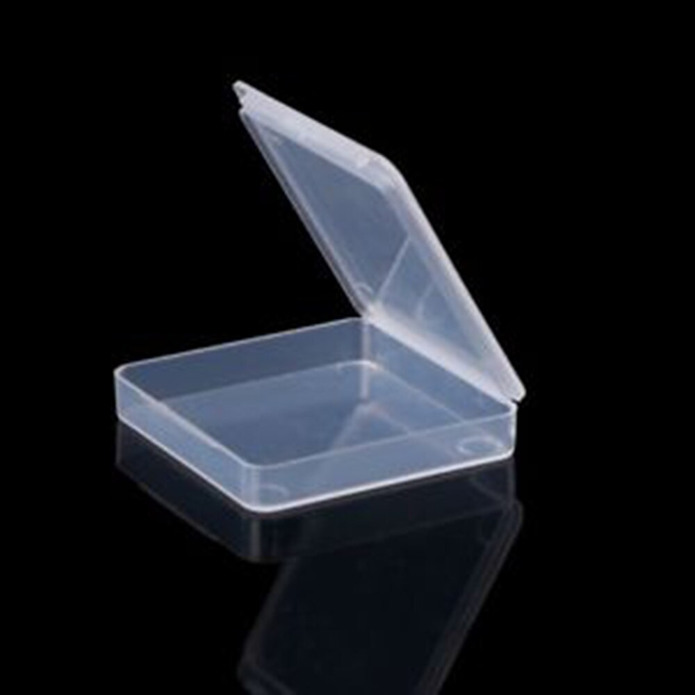 1 ud. Caja cuadrada pequeña caja de plástico transparente cajas de almacenamiento para herramientas DIY Nail Art accesorios de joyería cuentas piedras artesanales caja contenedor