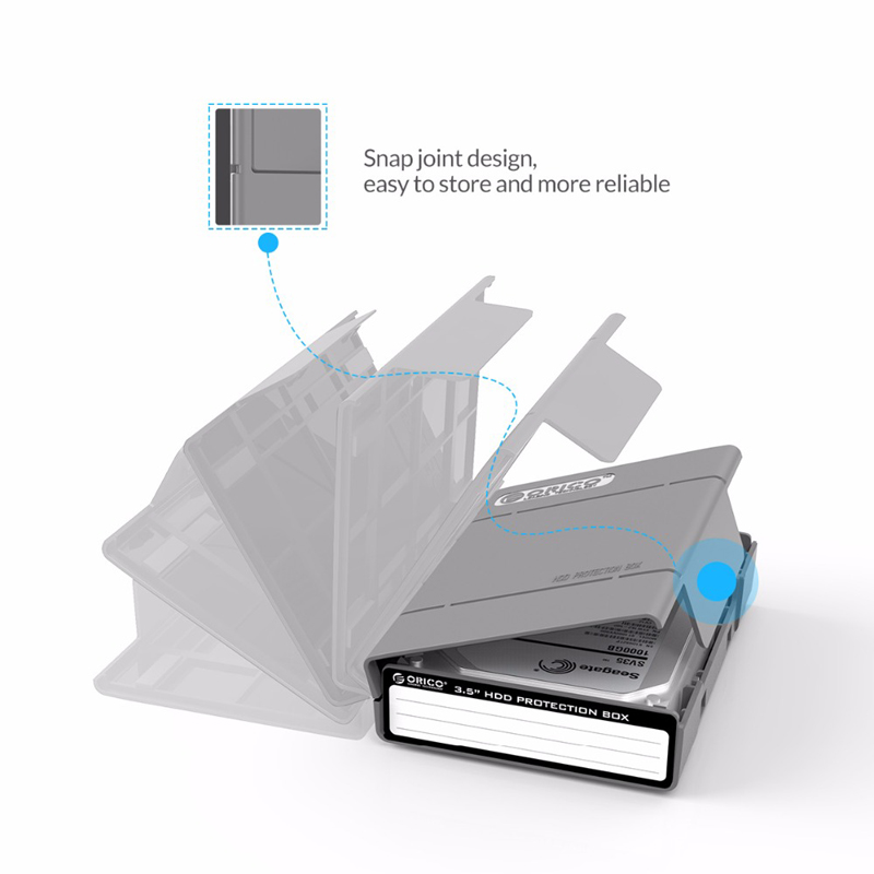 ORICO PHP-35 boîte de disque dur sac de rangement antichoc 3.5 pouces boîte de Protection de disque dur housse de Protection avec fonction étanche