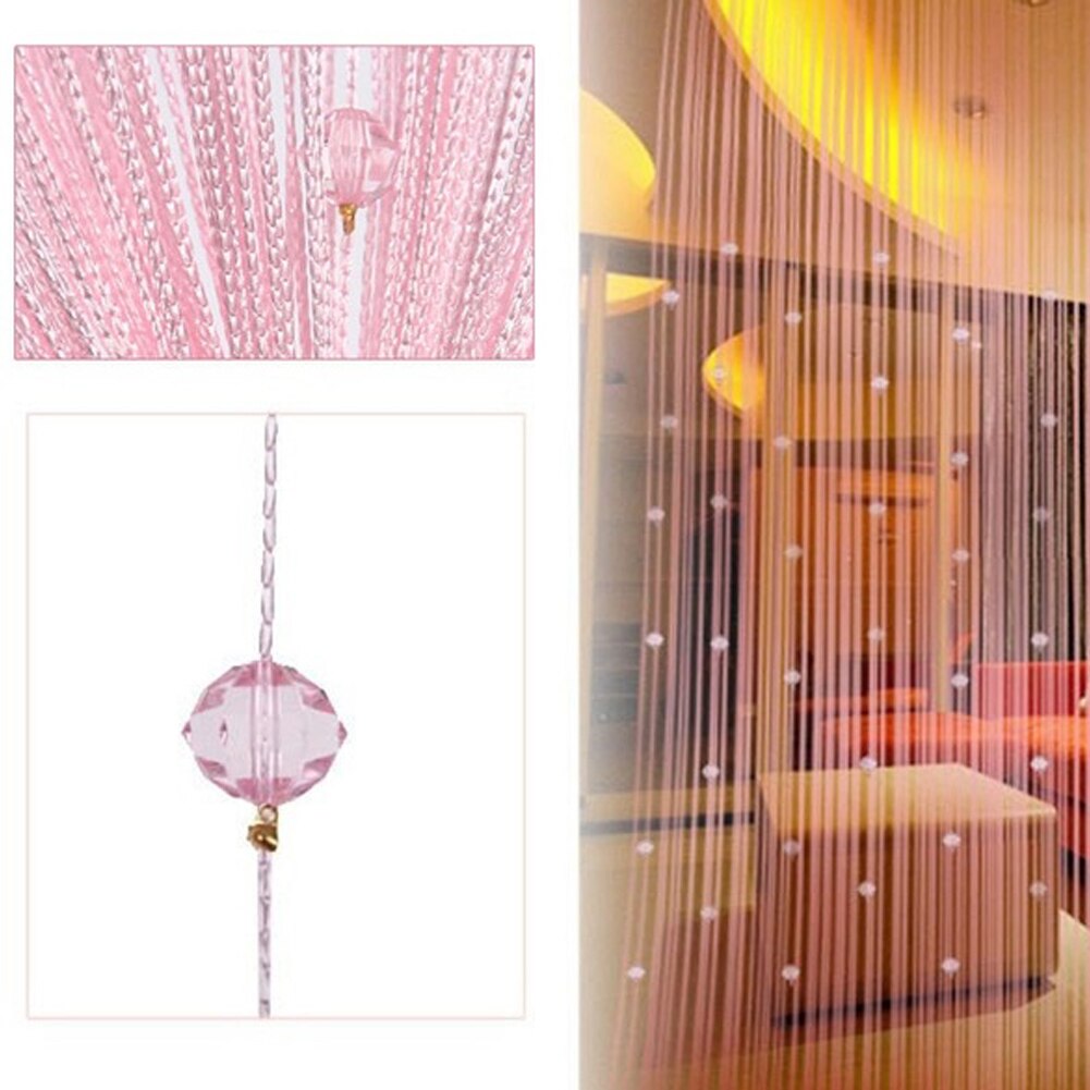 2m Household Door Curtain Strings Crystal Bead Fringe Curtain String Romantic Living Room Bedroom Window