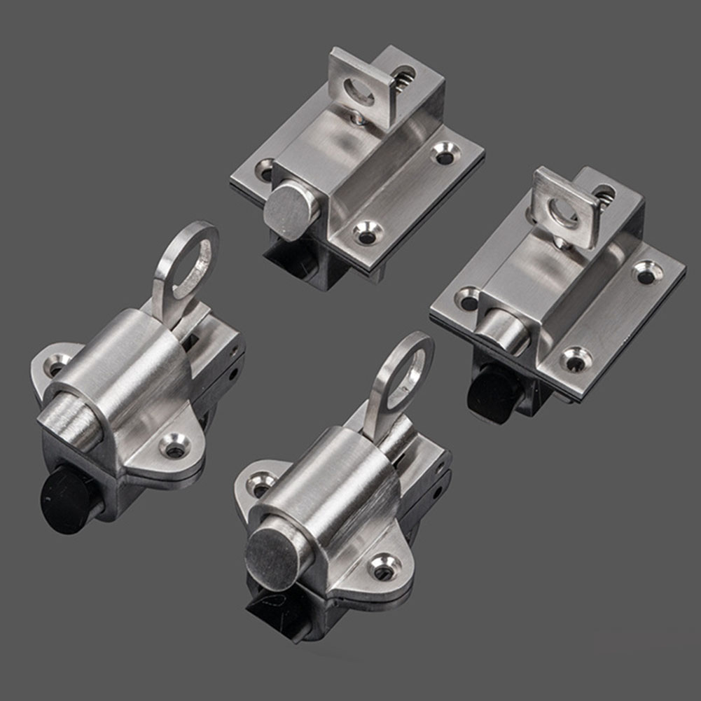 Stainless Steel Spring Latch Lock Anti-Theft Door Latch Automatic Latch Sliding Lock Bolt Hardware Gate Window Safety Lock