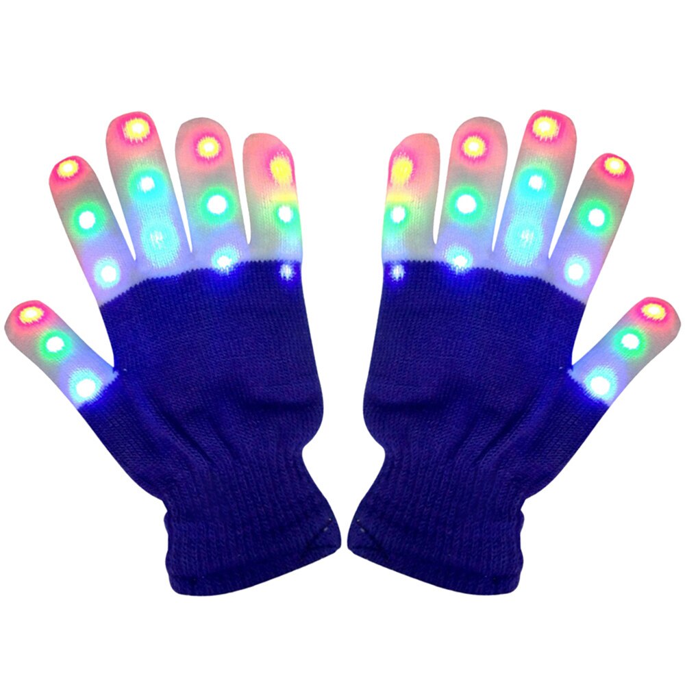 Halloween LED Gloves Neon Glowing Party Light Props Luminous Flashing Skull Gloves Stage Skeleton Skull Gloves: 7