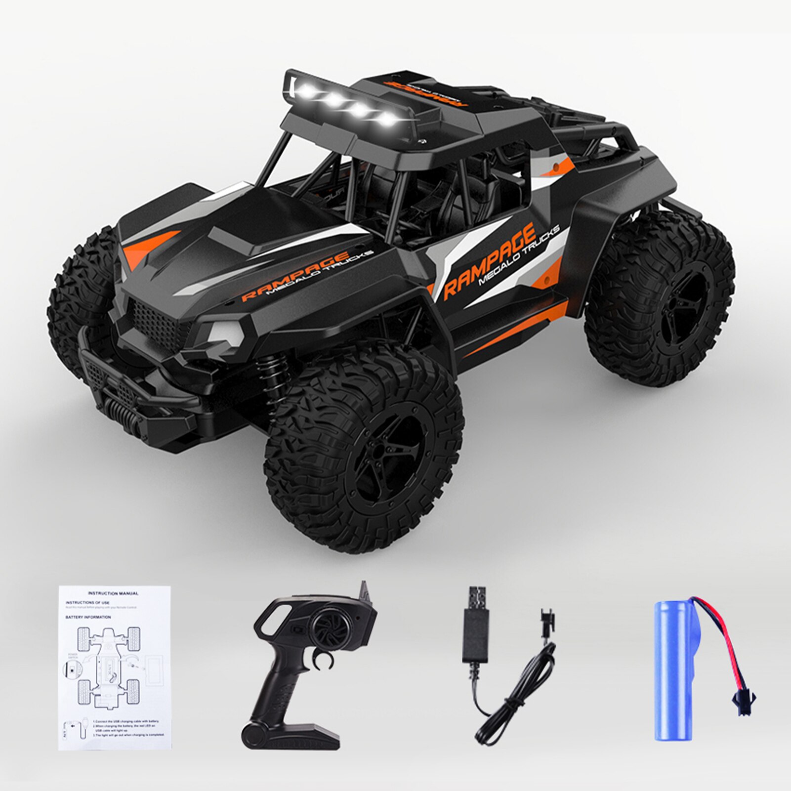 K14-4 1/14 Rc Auto Off-Road Auto Klimmen Auto Hoge Snelheid Auto Racewagen Afstandsbediening Auto 2.4Ghz rc Auto Cadeau Voor Kinderen Jongens: black 1 battery