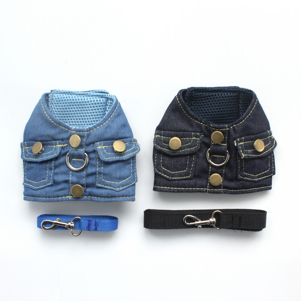 Väst liten hund grimma sele bly denim bröstband för hundar katt 6044039 husdjur valp leveranser sml