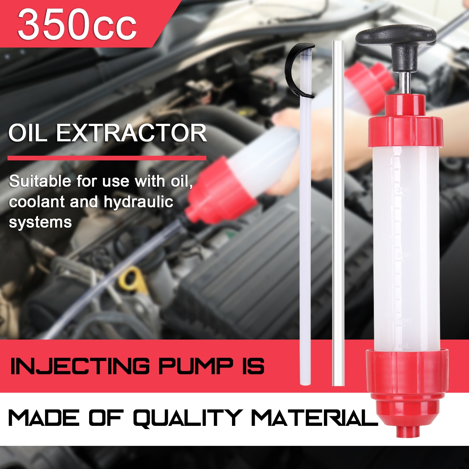 350cc Oil Extractor Filling Bottle Transfer Manual Operation Automotive Fluid Extraction Car Fuel Pump