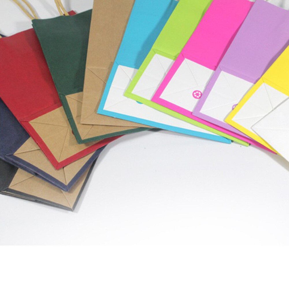 10 väriä 1pc rauhassa kahvoilla paperikassit juhlavoimapaperi yksiväriset neliönmuotoiset ostoskassit