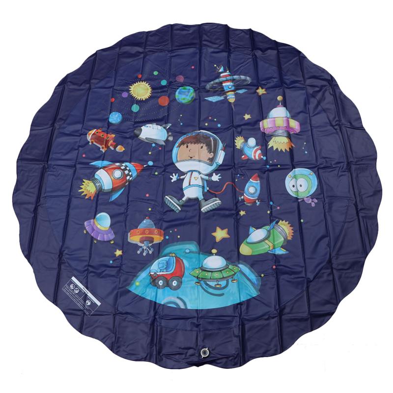 170cm Kids Water Spray Mat Sprinkler Pad Mat Children Summer Outdoor Water Splash Play Mat Lawn Inflatable Cushion Toy: Dark Blue