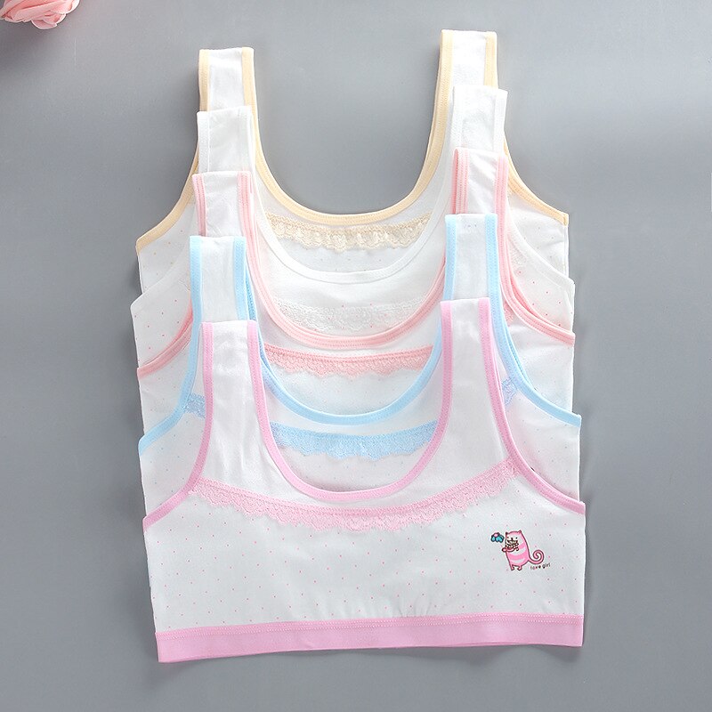 8-18years Teen Girls Training Bras Puberty Wireless Elastic Bra Cotton Sport Tank Tops Underwear Kids Bra