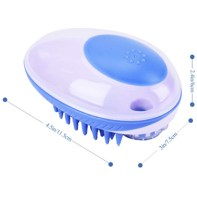 MMS 2in1 Pet Bath Massage Comb Shampoo Dispenser Shower Brush Silicone Multi Function Cleaning Grooming Cat Dog Remove Loose Fur