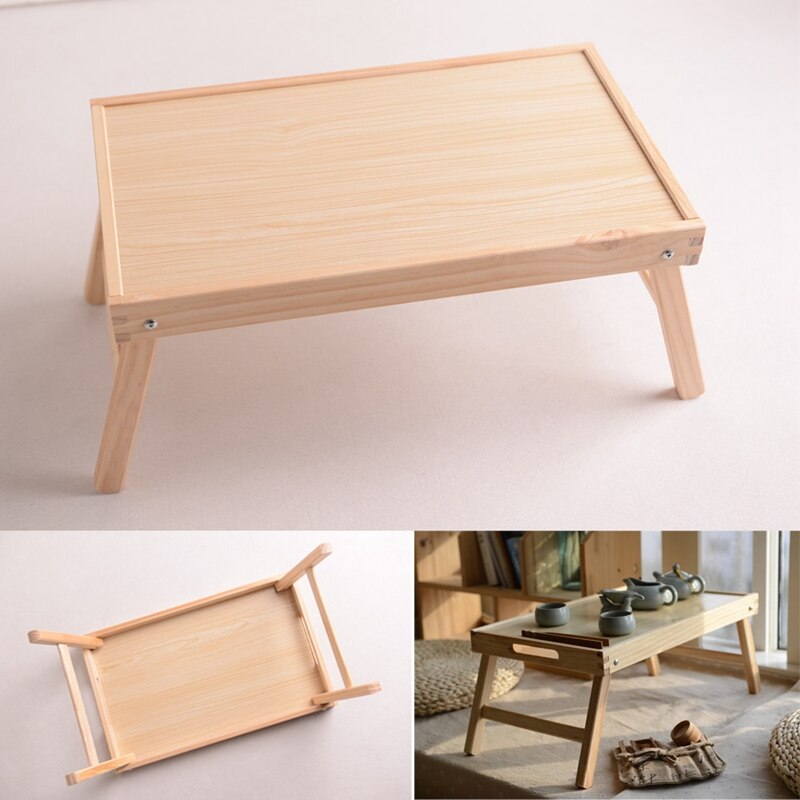 Wooden Portable Foldable Computer Laptop Desk Outdoor Camping Adjustable Table Breakfast Tray Picnic Table