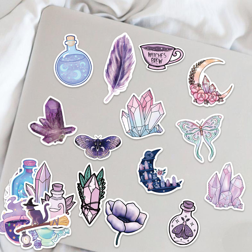 50/100 Uds. Pegatinas bonitas de Luna mágica artística, calcomanías de grafiti estéticas, maleta para portátil, pegatina decorativa para teléfono de coche, juguete para niños