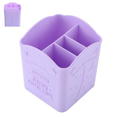 Topinn caja organizadora de maquillaje, collar de joyería, pendiente pulido de uñas, caja de maquillaje de plástico, organizador de escritorio para cosméticos: violet