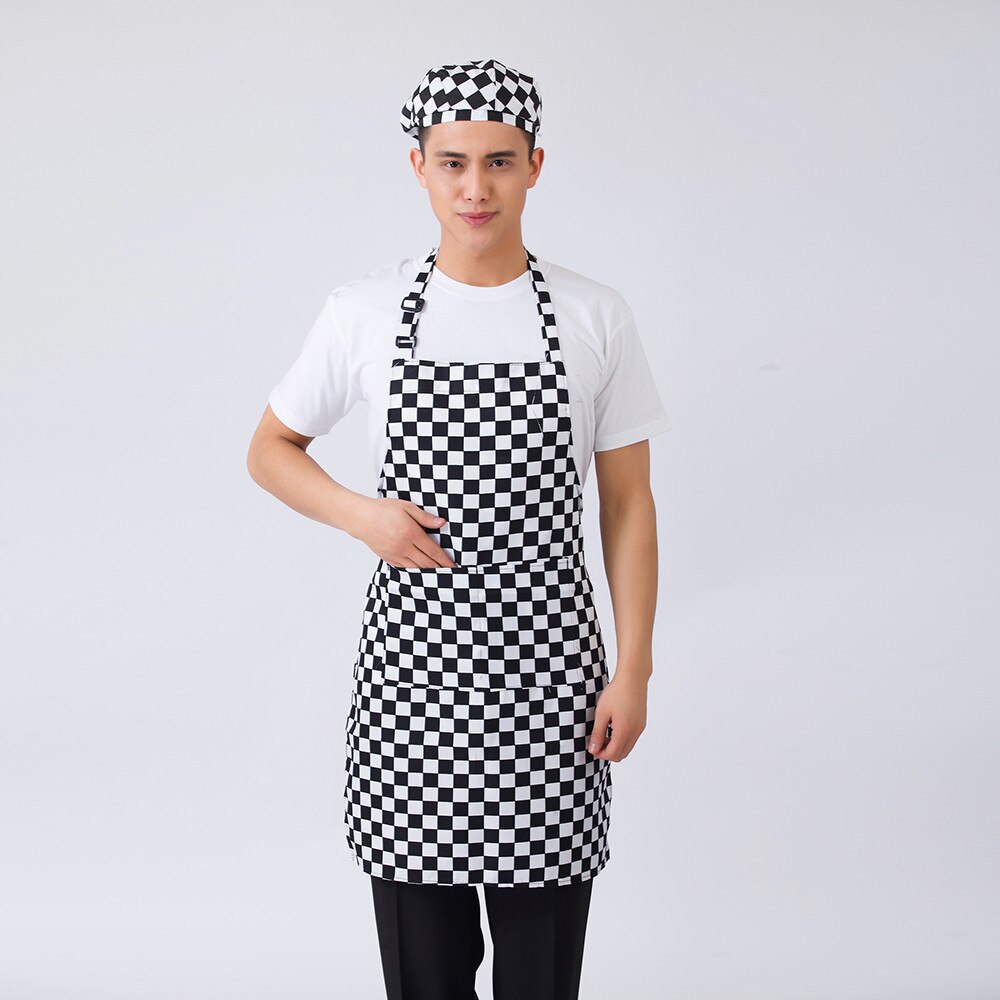 Kokk forklær rutenett stripete chili gafler trykk unisex kjøkken hotell kaffebar bakeri servitør arbeidsklær forkle kokk uniformer: 3