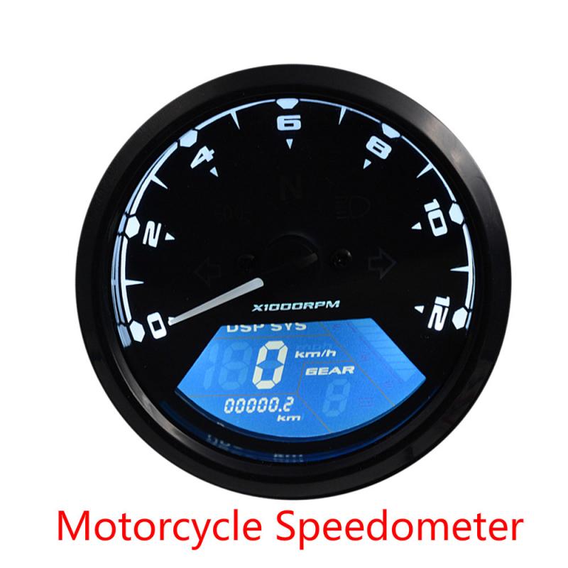 Universal Modern Similar LCD Digital Motorcycle Odometer Speedometer Motorcycler Adjustable Cafe Racer