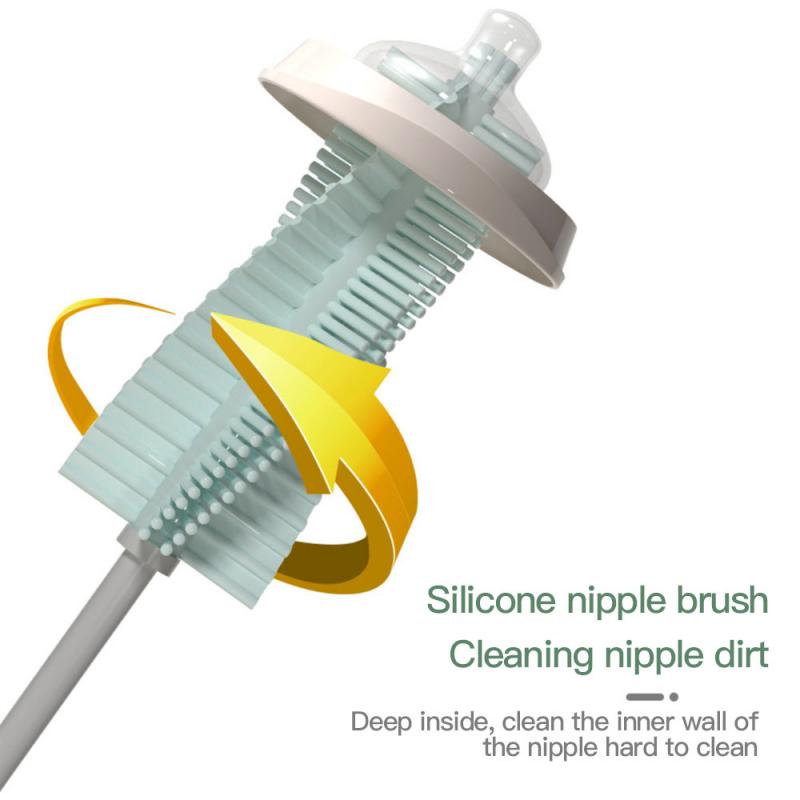 Silicone Glass Baby Bottle Brushes Long Handle Cup Brush Kitchen Clean Tea Glass Wash Cup Silica Brush Household Cleaning Tools
