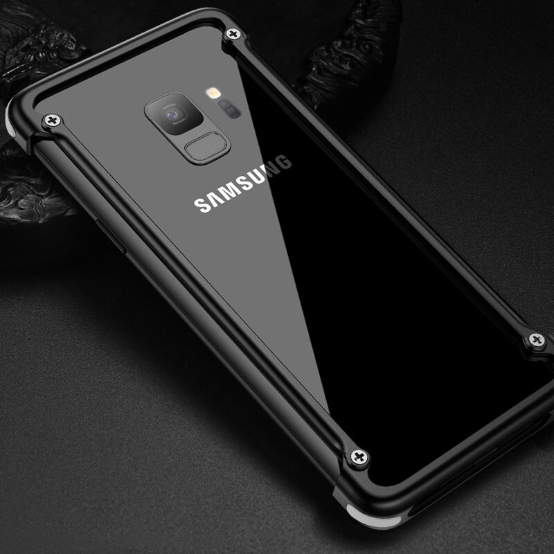 Oatsbasf airbag caso de metal para samsung galaxy s9 personalidade airbag escudo para galaxy s9 plus metal caso capa protetora: for Galaxy S9 Plus / Black