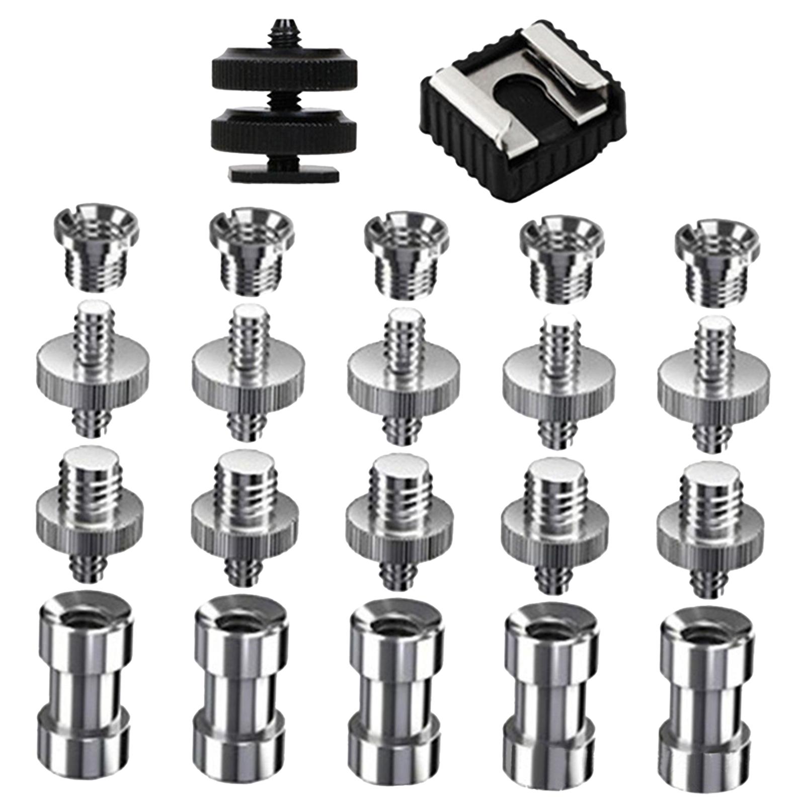 22x Camera Mount Screw Kit 1/4 Inch And 3/8 Inch for Monopod Camera Ballhead