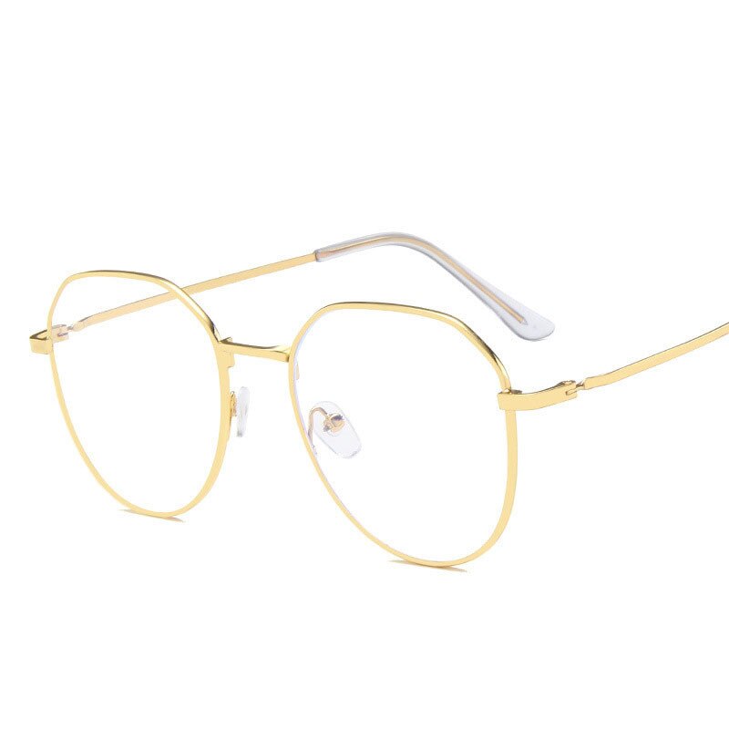 Ahora polygone-monture de lunettes Anti lumière bleue, pour hommes et femmes, monture de lunettes, pour jeux informatiques, monture de lunette optique: gold