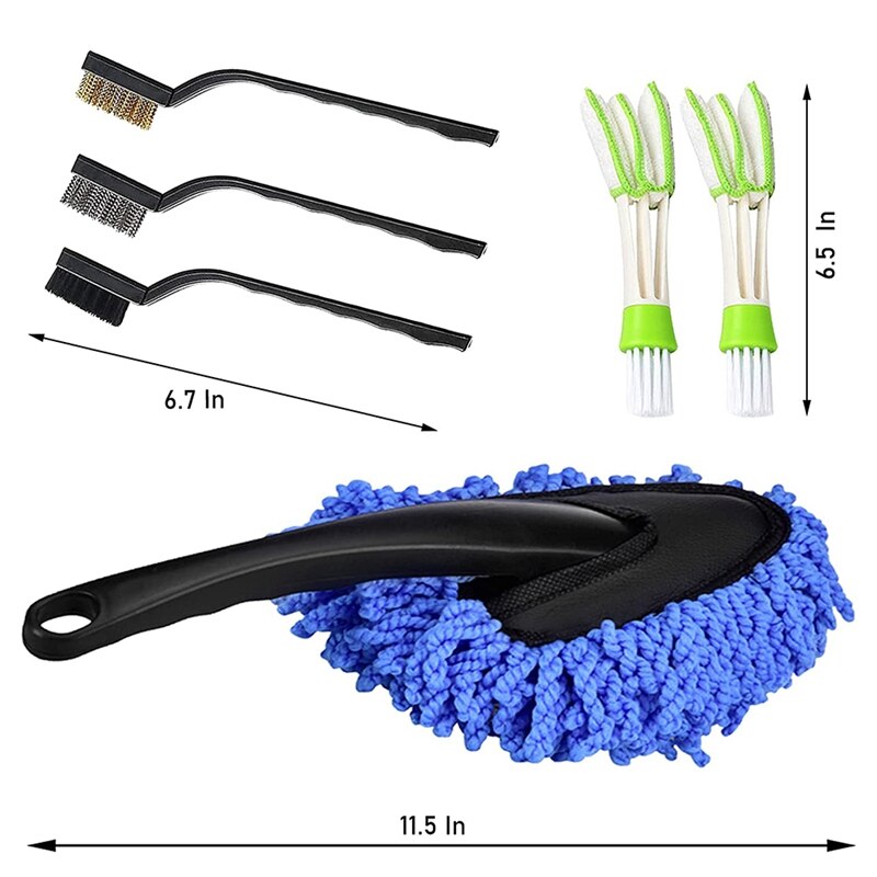 11 Stuks Auto Detaillering Borstel Set Auto-interieur Reiniging Kit Motor Cleaning Kit Voor Schoonmaken Auto Interieur Exterieur