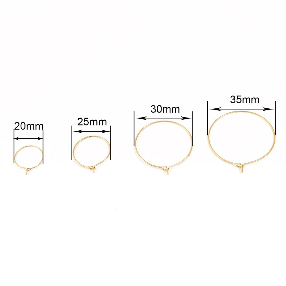 50Pcs Metall Draht Kreis Ohrringe Perlen Hoops Gold Silber Überzogene Weinglas Charm Ringe Für DIY Ohrring Schmuck Machen erkenntnisse