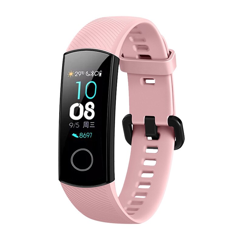 Til original huawei honor band 4 nfc smart watch armbånd silikone sport band til honor band 5 smart watch armbånd correa: Lyserød