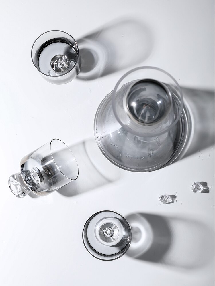 European-Style Crystal Glass Electroplating Rose Gold Water Jug American Decanter Wine Set