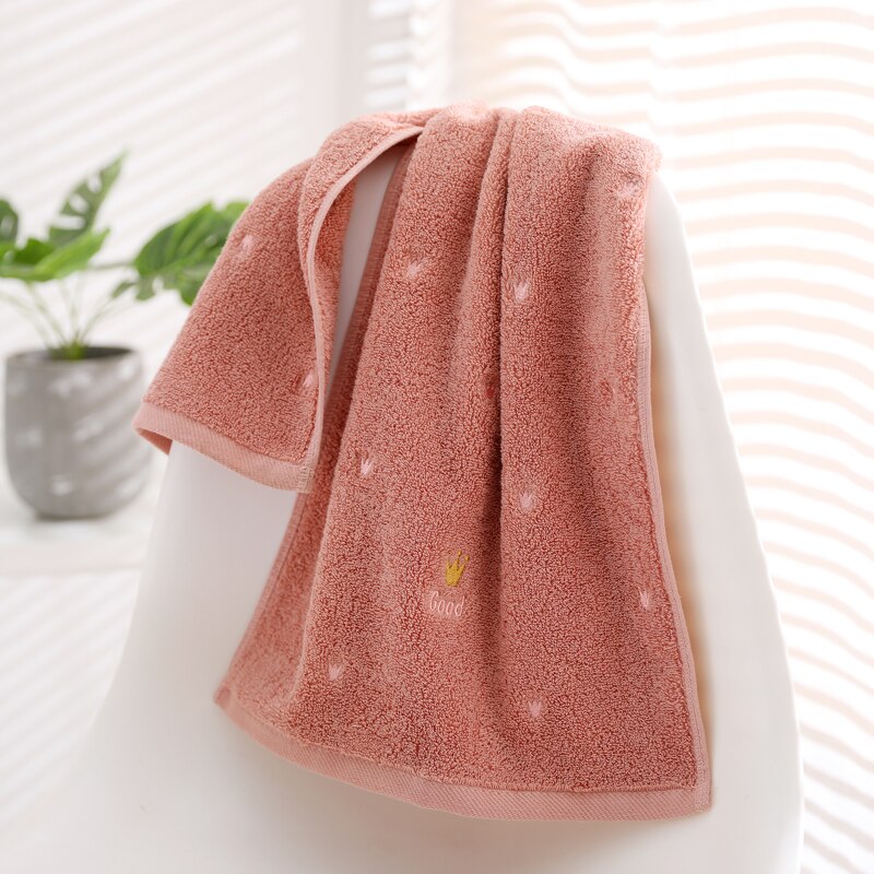 Serviettes de bain 140 coton 70 x 100% cm, serviettes absorbantes, avec couronne brodée, pour le visage, pour Couple, rectangles, pour la salle de bain
