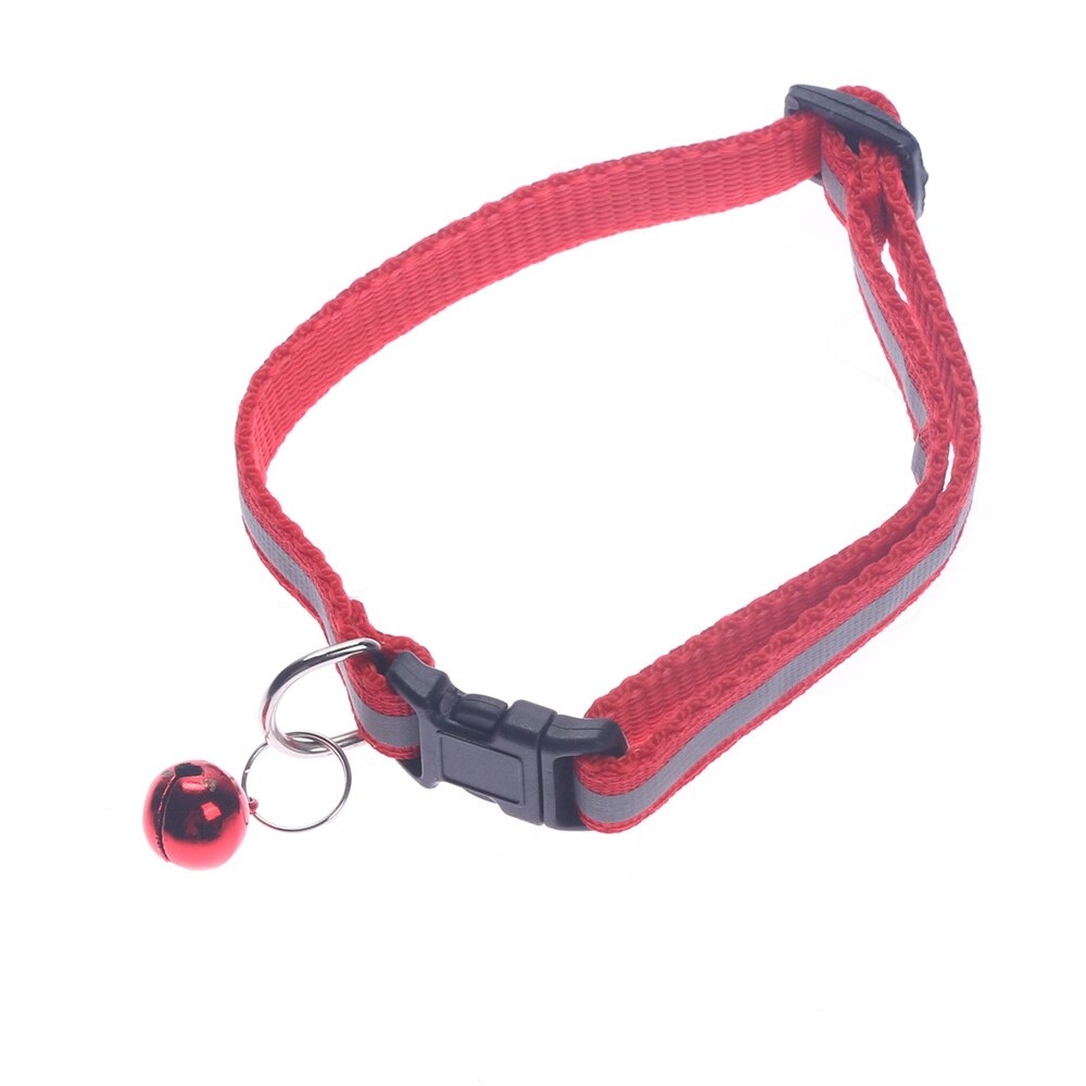 Pet Cat Dog Collar Nylon Strap Bell Reflective Collar Adjustable Collar Dog Puppy Necklace Pet Cat Safe Leash Accessories