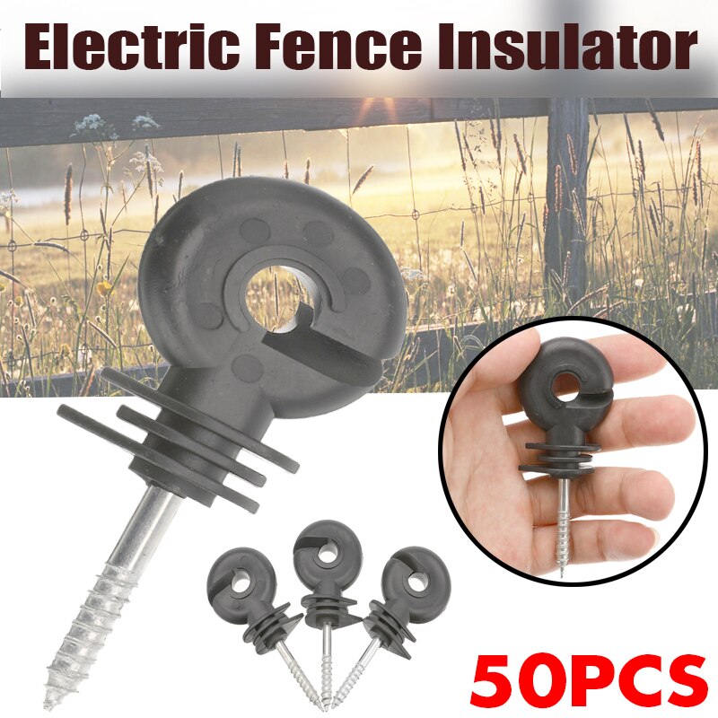 50Pcs Elektrische Hek Offset Ring Isolator Voor Hout Post Hekwerk Schroef In Berichten Draad Veilig Landbouw Tuin Accessoires