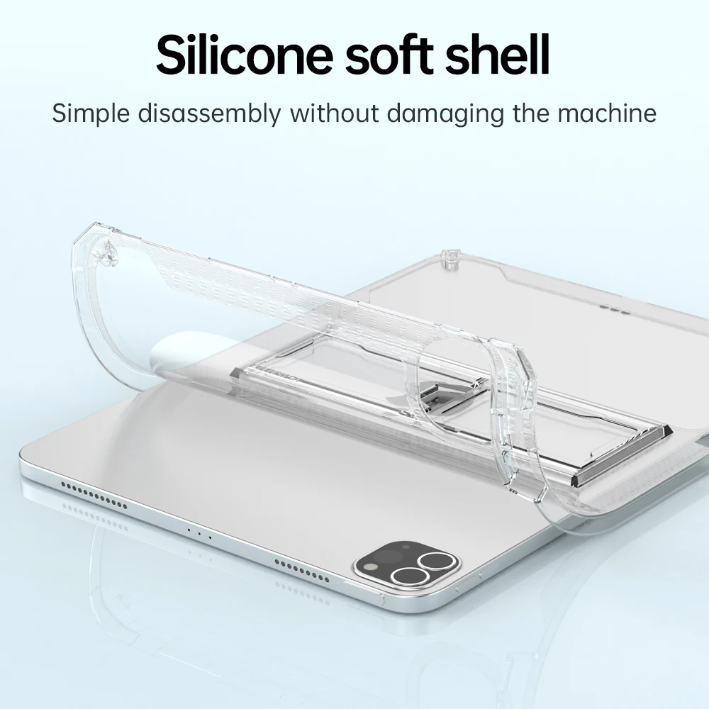 Funda de plástico con soporte para tableta, carcasa suave de TPU para iPad Pro 11, 10,5, Air 5, 4, 3, 10,9, 10,2 pulgadas, 10, 9, 8, 7. ª generación, Mini 6