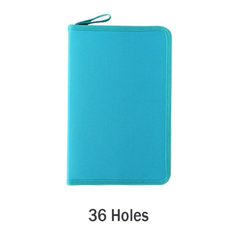 Estuche de tela para lápices de 36, 48 y 72 agujeros, estuche de tela para lápices, bolsa de lápices de Color sólido con cremallera, estuche de bolígrafo para bocetos, escolares para estudiantes