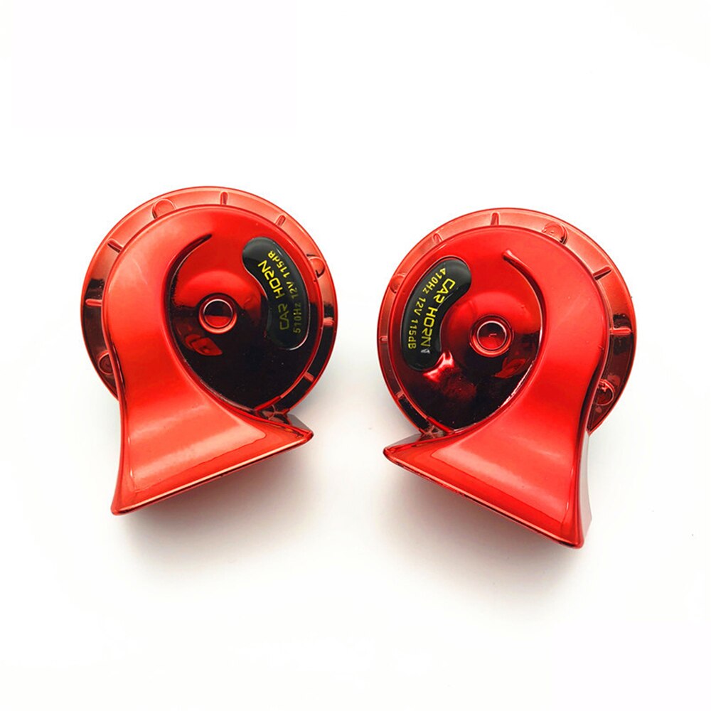 Universal Vehicle Horn 12V Snail Electric Car-Horn Motorcycle-Horn Loud Sound Waterproof: Red