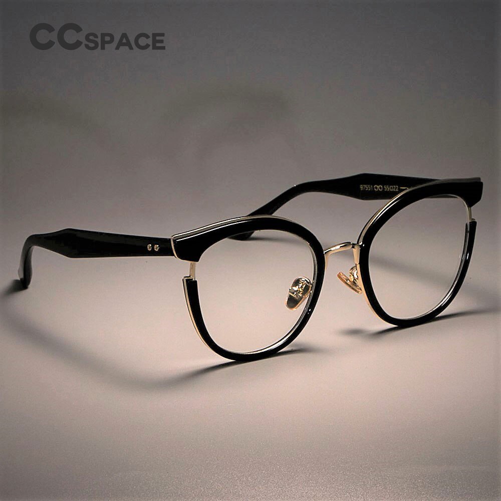 45376 Metal Cat Eye Glasses Frames Women Optical EyeGlasses Eyewear Computer Glasses: Default Title