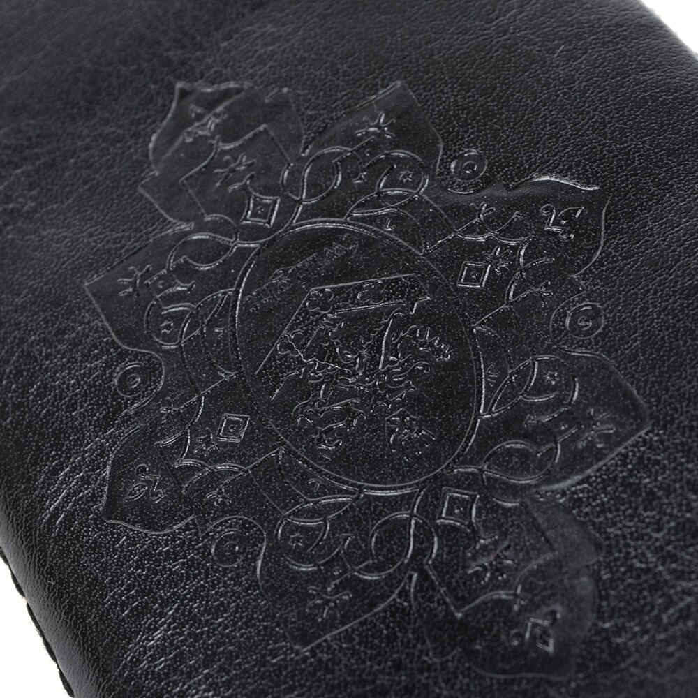 Vintage pu leren oprolbare etui, etui, pennenzak (zwart)