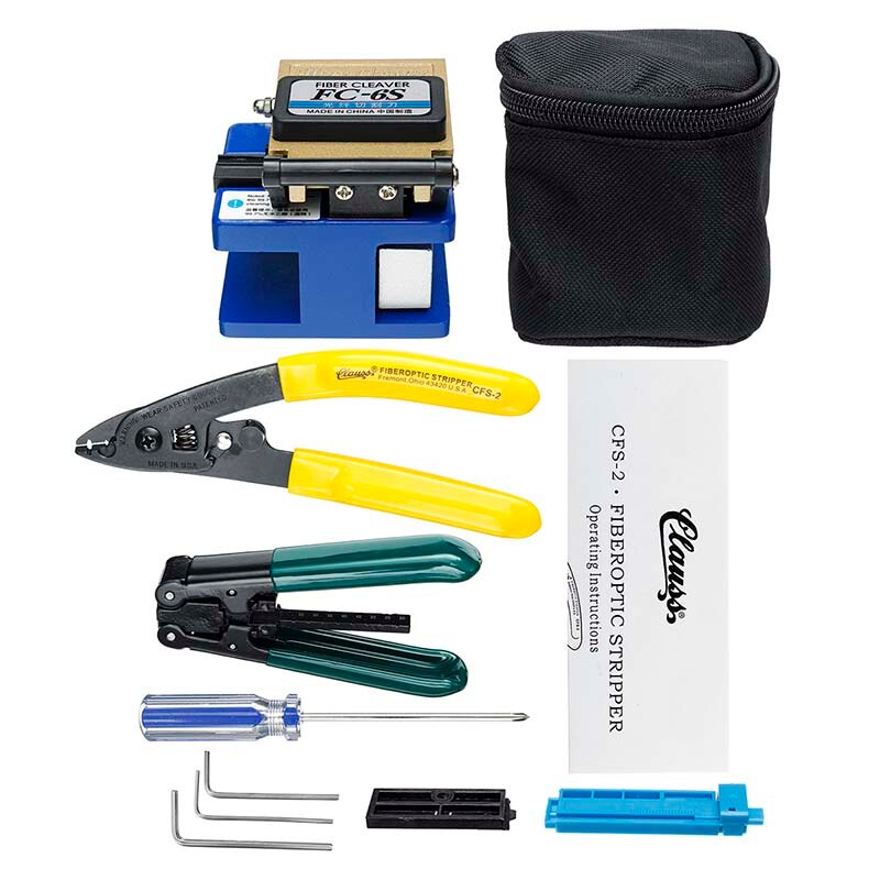 Durable Fiber Optic FTTH Splice Tool Kit FC-6S Cutting Fiber Knife Fiber Cleaver Optical Power Meter Fiber Cutter Knife Tool Set